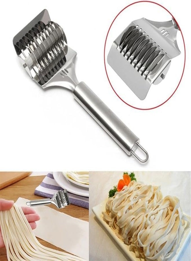ABTER Stainless Steel Lattice Roller & Dough Cutter - Noodle Pastry Wheel Cutter for Baking, Pizza, Cookies, Puff Pastry & Pie Crust - Kitchen Gadget for Cooking, Baking & Decorating - Image 3
